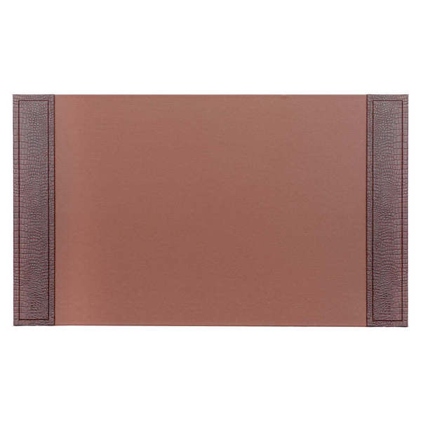 Dacasso Brown Crocodile Embossed 34" x 20" Side-Rail Desk Pad PR-2001